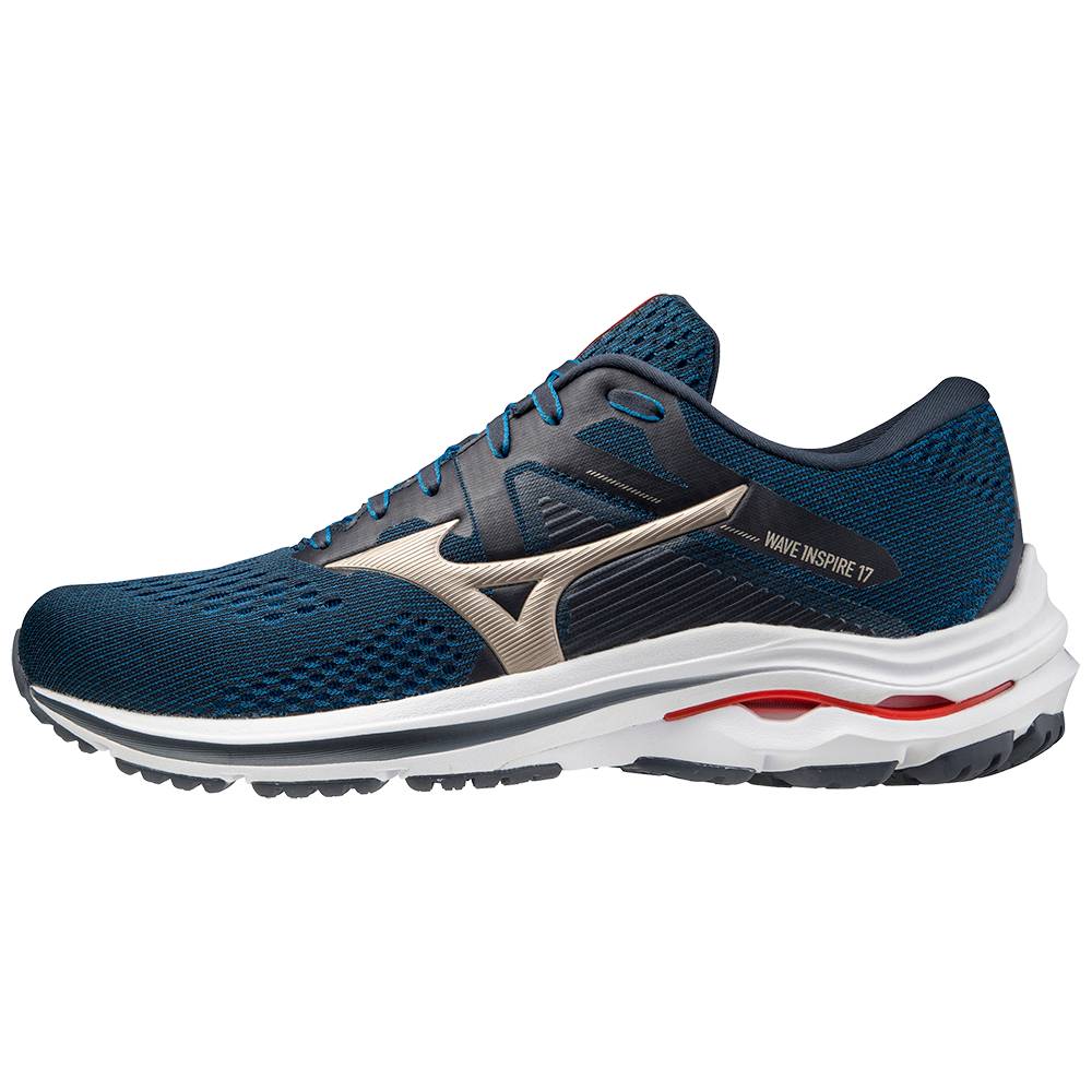 Mizuno Men's Wave Inspire 17 2E (Wide) Running Shoes Navy (411308-JVY)